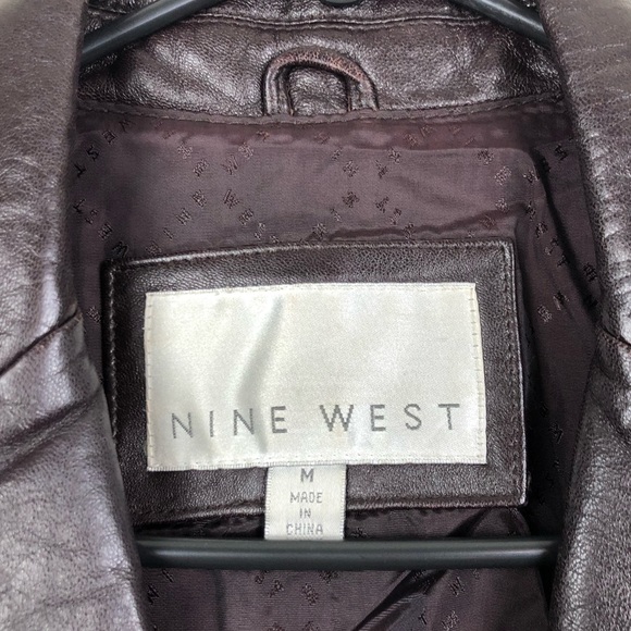 Nine West Brown 100% Leather Coat - Picture 7 of 7